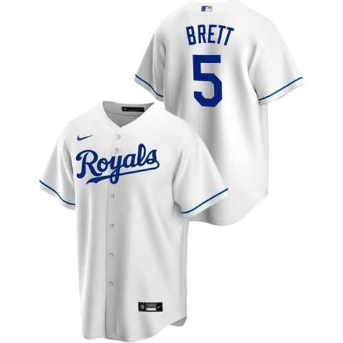 Men's Kansas City Royals George Brett Replica Home Jersey - White