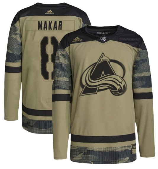 Men's Colorado Avalanche #8 Cale Makar Camo Salute to Service Stitched Hockey Jersey