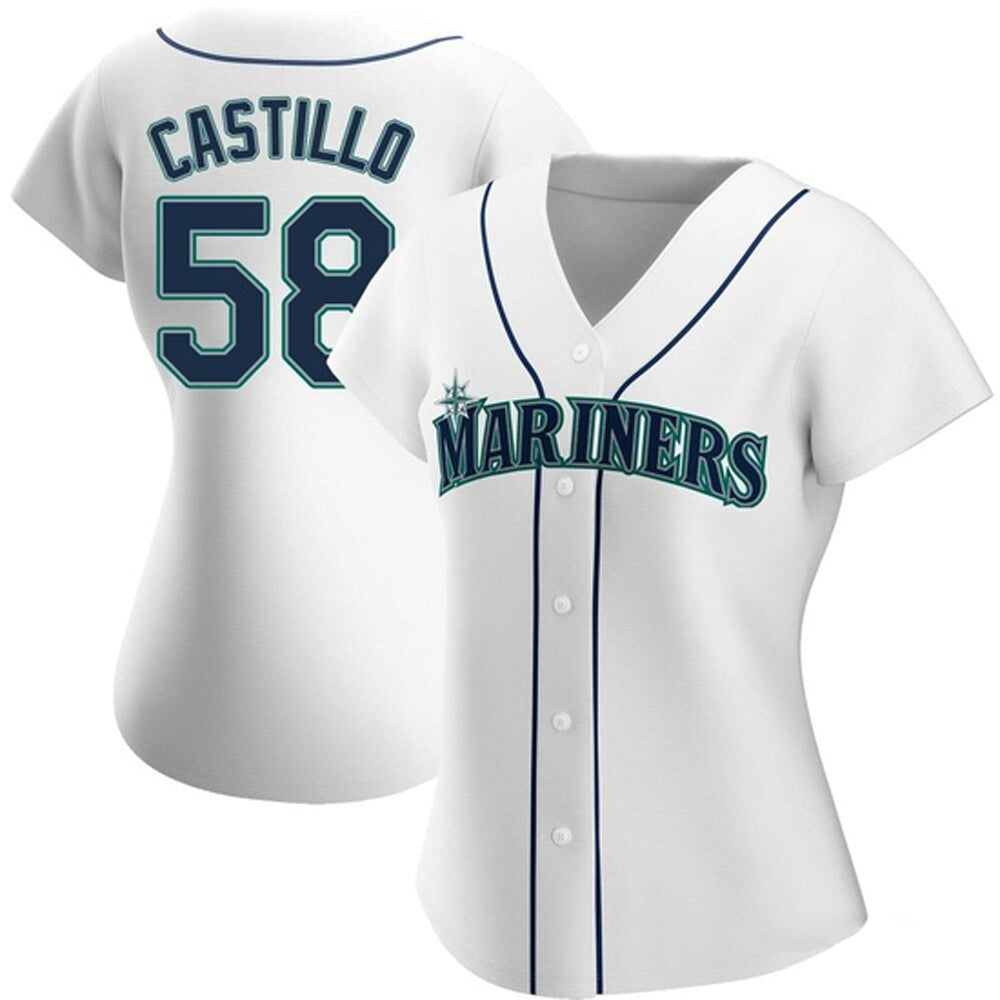 Women's Seattle Mariners Luis Castillo Cool Base Replica Home Jersey - White